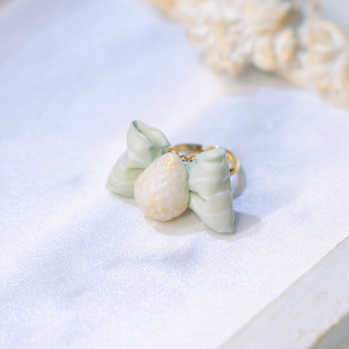 <06025>Ribbon and Strawberry Ring, Saxony Blue