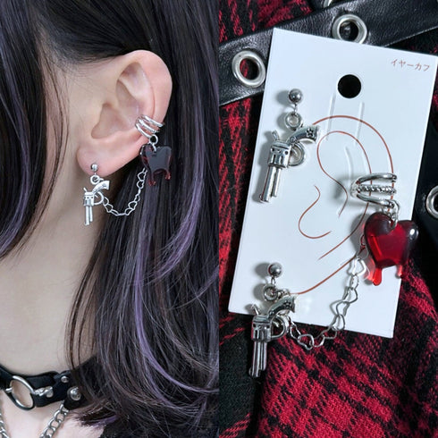 <06040>拳銃イヤーカフ(イヤリング)