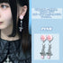 <06049>薔薇とリボンのロングピアス(ピンク)