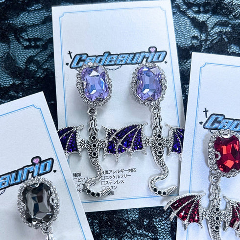 <06066>ドラゴンイヤリング(パープル)
