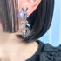 <06076>退廃的なうさぎと煌めくビジューピアス(パープル)