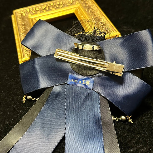 <07002>Blue Gothic Lolita Rose Brooch & Hair Clip with Removable Clip