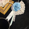 <07007>Light Blue Gothic Lolita Rose Brooch & Hair Clip