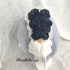 <08002>Rose coffin hair clip White x Dark Blue