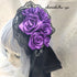 <08003>Rose coffin hair clip Black x Purple