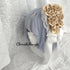 <08005>Rose coffin hair clip White x Ocher