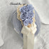 <08007>Rose coffin hair clip Natural white x light blue