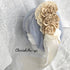 <08009>Rose coffin hair clip Natural white x Ochre