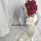 <08010>Rose coffin hair clip Natural white x Red