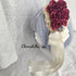 <08010>Rose coffin hair clip Natural white x Red