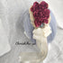 <08010>Rose coffin hair clip Natural white x Red