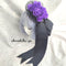 <08014>Rose coffin hair clip black x mauve