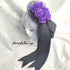<08014>Rose coffin hair clip black x mauve