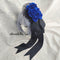 <08015>Rose coffin hair clip black x blue