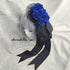 <08015>Rose coffin hair clip black x blue
