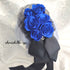<08015>Rose coffin hair clip black x blue