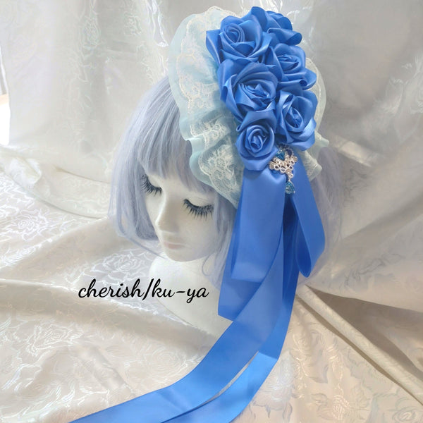 <08017>Rose coffin hair clip Wisteria Blue