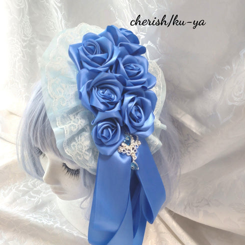 <08017>Rose coffin hair clip Wisteria Blue