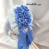 <08017>Rose coffin hair clip Wisteria Blue