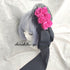 <08019>Rose coffin hair clip Black x Shocking Pink