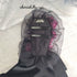 <08019>Rose coffin hair clip Black x Shocking Pink