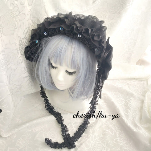 <08020>薔薇のヘッドドレス3way(開眼)