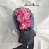 <08020>Rose coffin hair clip Black x pink