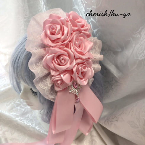 <08021>Rose coffin hair clip Pastel pink