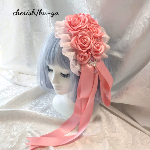 <08022>Rose coffin hair clip Pieny Pink