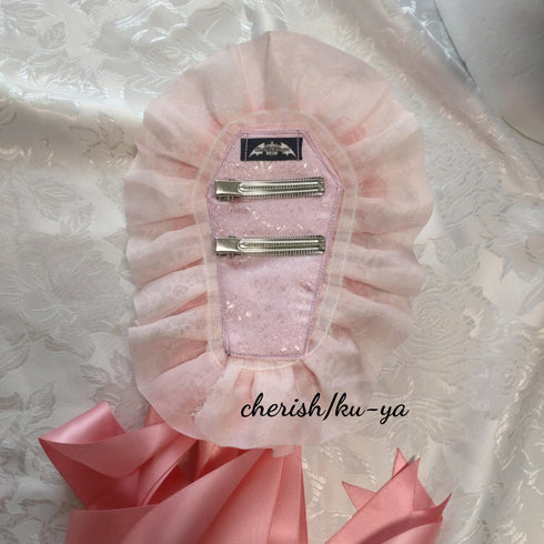 <08022>Rose coffin hair clip Pieny Pink