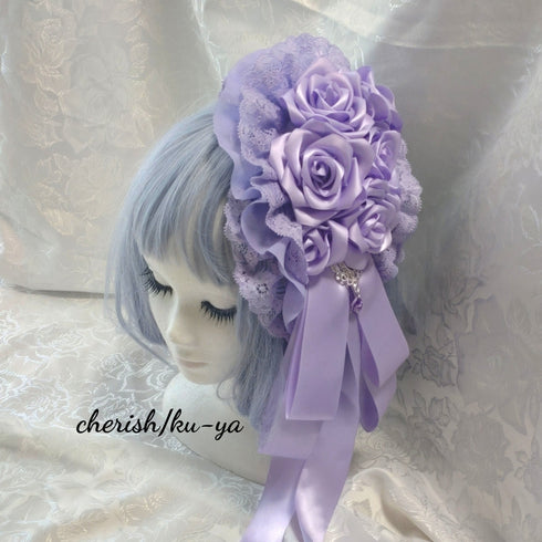 <08024>Rose coffin hair clip Coral Purple