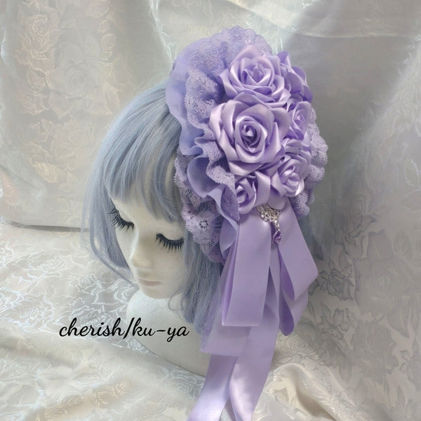 <08024>Rose coffin hair clip Coral Purple