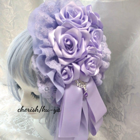 <08024>Rose coffin hair clip Coral Purple