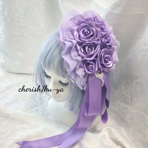 <08025>Rose coffin hair clip Mauve Purple