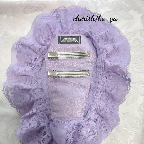 <08025>Rose coffin hair clip Mauve Purple