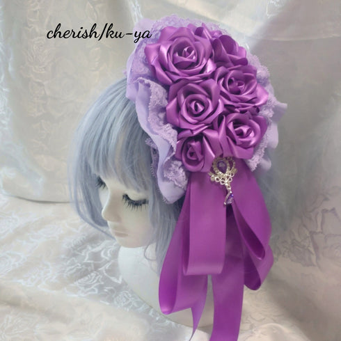 <08026>Rose coffin hair clip Iris Purple