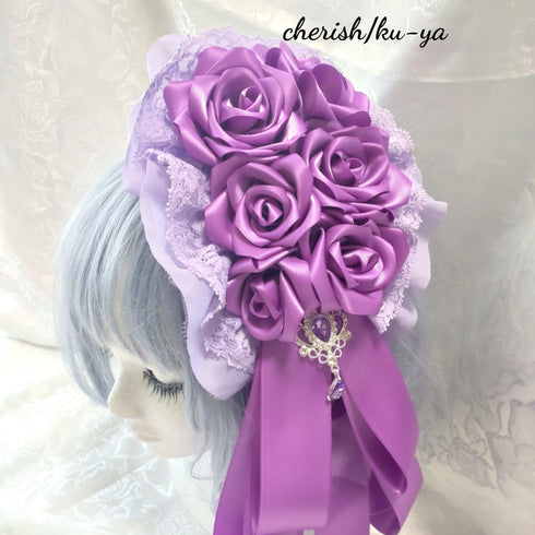 <08026>Rose coffin hair clip Iris Purple