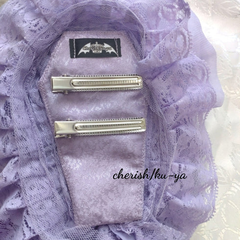 <08026>Rose coffin hair clip Iris Purple