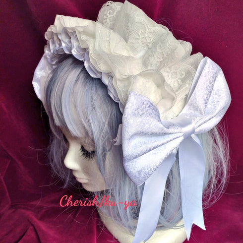 <08028>Rose headpiece White