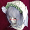 <08029>Rose headpiece White x Bright green