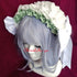 <08029>Rose headpiece White x Bright green