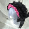 <08032>Rose headpiece Black x Pink