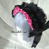 <08032>Rose headpiece Black x Pink