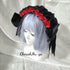 <08033>Rose headpiece Black x Red