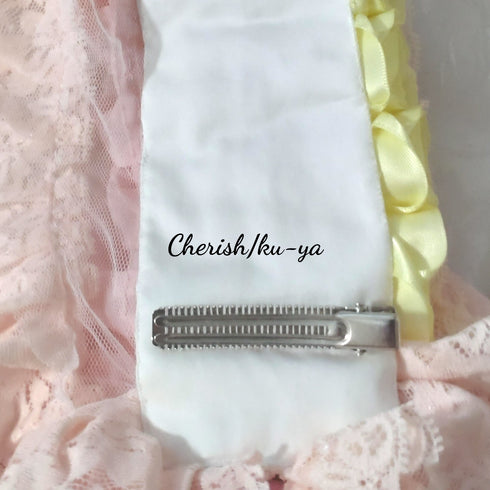 <08034>Rose headpiece Pink x Yellow