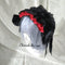 <08036>Rose headpiece Black x Vermilion