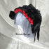 <08036>Rose headpiece Black x Vermilion