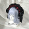 <08037>Rose headpiece Black x Red Mix