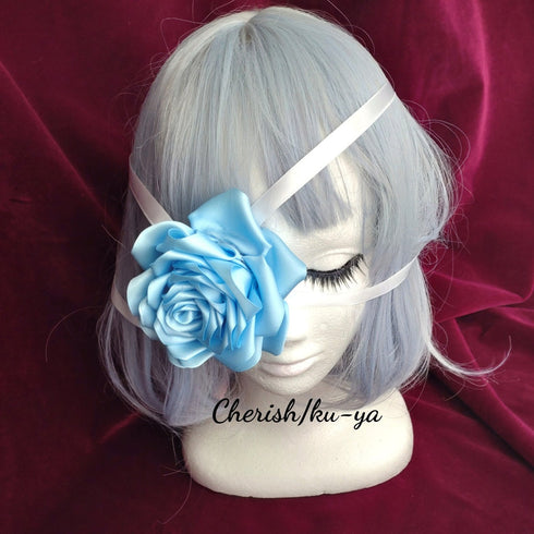 <08043>Rose eye patch Saxe blue