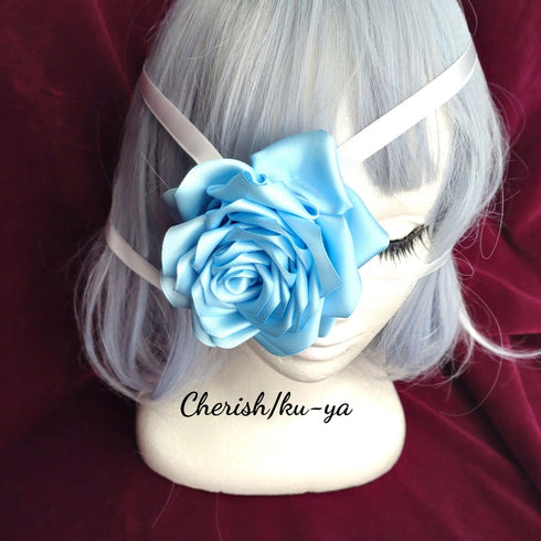 <08043>Rose eye patch Saxe blue